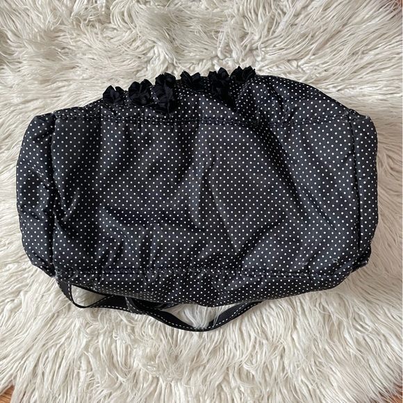 LeSportsac Black White Polkadot Polyester Pink Rose Large Baby Diaper Bag O/S - Picture 8 of 12